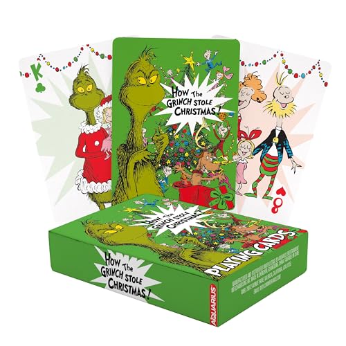 AQUARIUS Grinch Playing Cards – Deck of Cards for Your Favorite Card Game-Officially Licensed Grinch Merchandise & Collectibles-Poker Size w Linen Finish