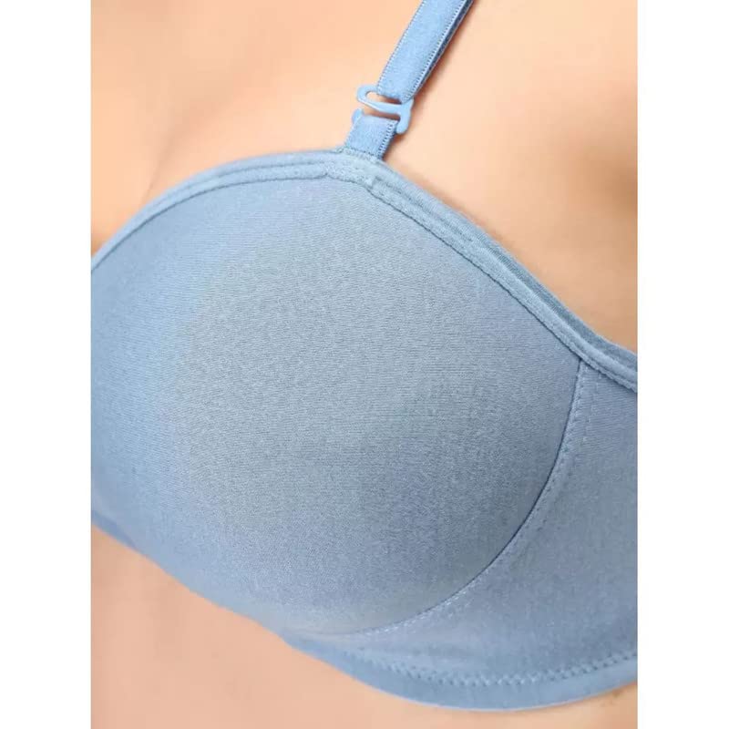 Image of Women's Cotton Lightly Padded Non-Wired T-Shirt Bra Pack of 2 (Reg HC-P2 Multicolor 30)