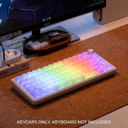 Image of XVX Frost Jelly Keycaps, Forged Carbon-Look Translucent Keyboard Keycaps | Cherry Profile 126 Keys Keycap Sets for Mechanical Keyboard with MX Switches