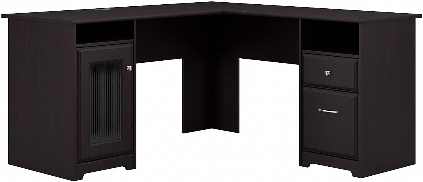 Bush Furniture Cabot L Shaped Computer Desk in Espresso Oak, Medium : Home & Kitchen
