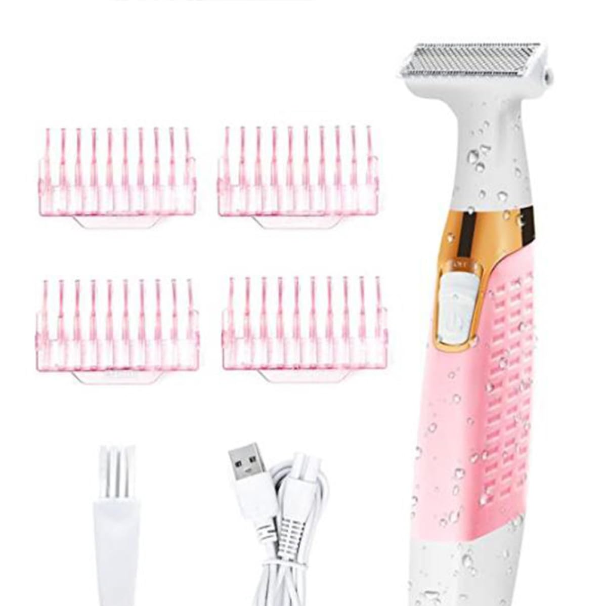 Beavorty Afeitadora Corporal Eléctrica, Depilador para Mujeres, Abs Rosa, Carga Usb, sin Irritación, para Axilas y Zona Íntima, Portátil para Viaje y Bolsa de Gimnasio