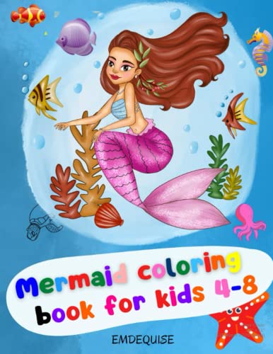 Mermaid Coloring Book For Kids: Gorgeous mermaid designs for kids ages 4-8, 9-12