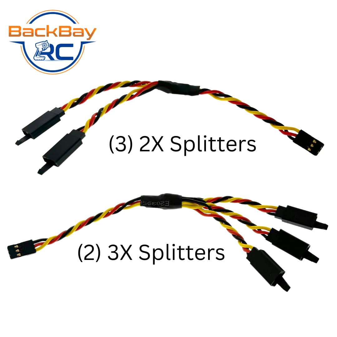 BackBayRC - 15.2 cm 20 AWG uniwersalny rozgałęźnik serwo 2X/3X - 5 sztuk
