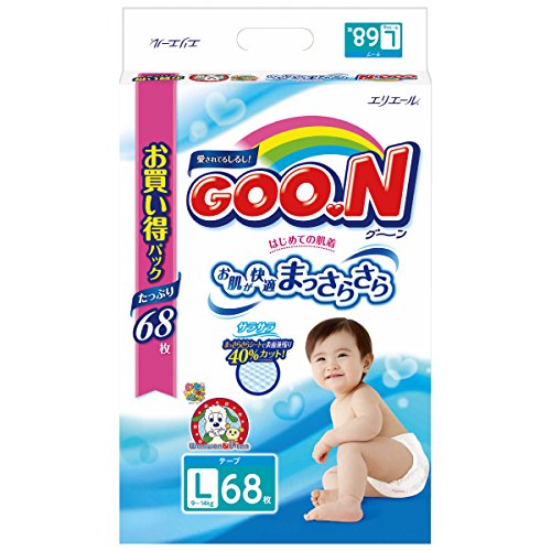 GOO.N ( Goon ) Pañales japoneses L (9-14 kg) 68 pc. // GOO.N ( Goon ) Japanese diapers nappies size - L (9-14 kg) 68 pc. // GOO.N ( Goon ) Японские подгузники size - L (9-14 kg) 68 pc.