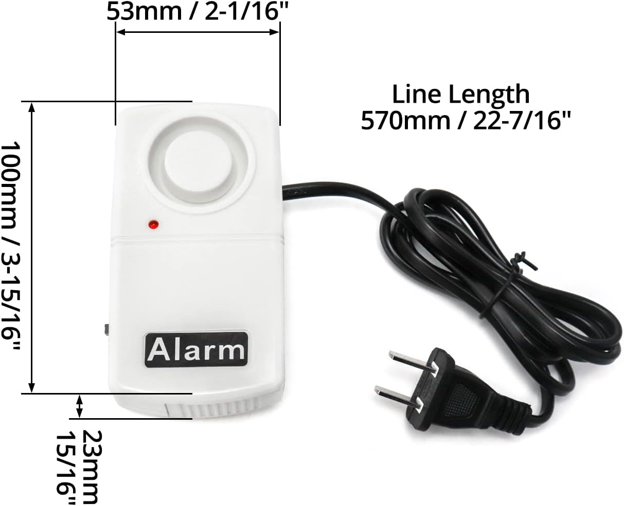 QWORK Power Failure Alarm, 2 Pack Automatic Power Cut Failure Outage Alarm 120db LED Indicator Smart Warning Siren Power by 9V Battery (NOT Included), Plug 220V