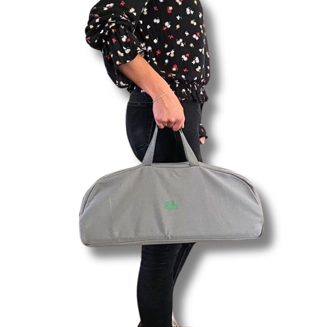Meditationsbank, faltbar, Lotusgrau, mit Kissen und Tasche