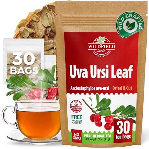 Image of 30 Bags Uva Ursi Leaf Uva Ursi Tea Herbal (Arctostaphylos Uva-Ursi) - 30 Count 1.5g Tea Bags Ursa Bag Uva-Ursi Herb Arctostaphylos Uva-Ursi