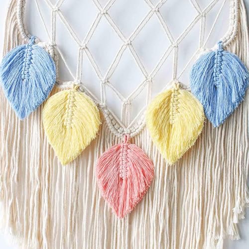 Image of Macrame Woven Wall Hanging Small Decor Boho Chic Bohemian Home Geometric Art Decor,(Size - W -16 in X H-24 in).
