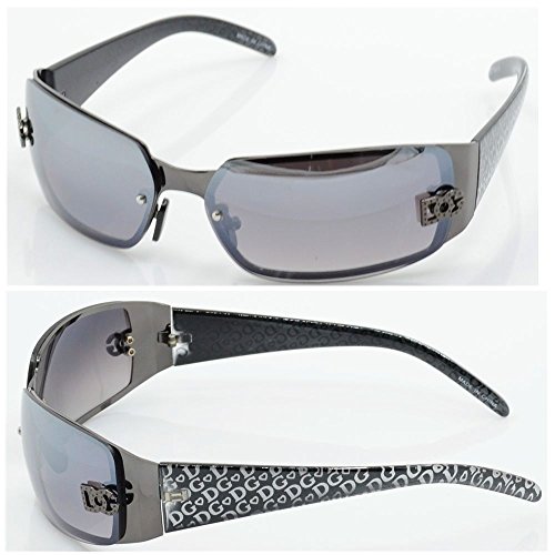 DG Women Fashion Designer Sunglasses Shades Rectangular Wrap Black NEW 5024