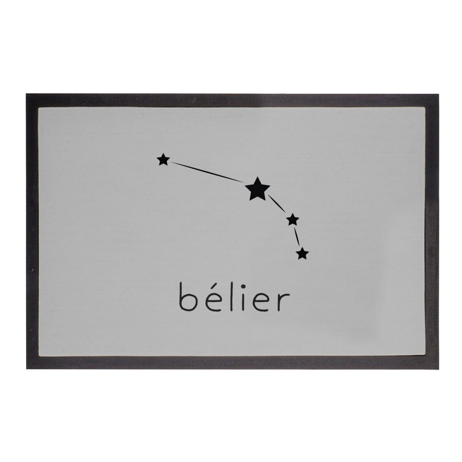 Paillasson gris 75x50cm Bélier Étoile signe astrologie constellation minimaliste