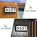Solar Address Sign, Lighted Address Plaque Outdoor Waterproof, Illuminated Address Numbers, House Numbers for Outside