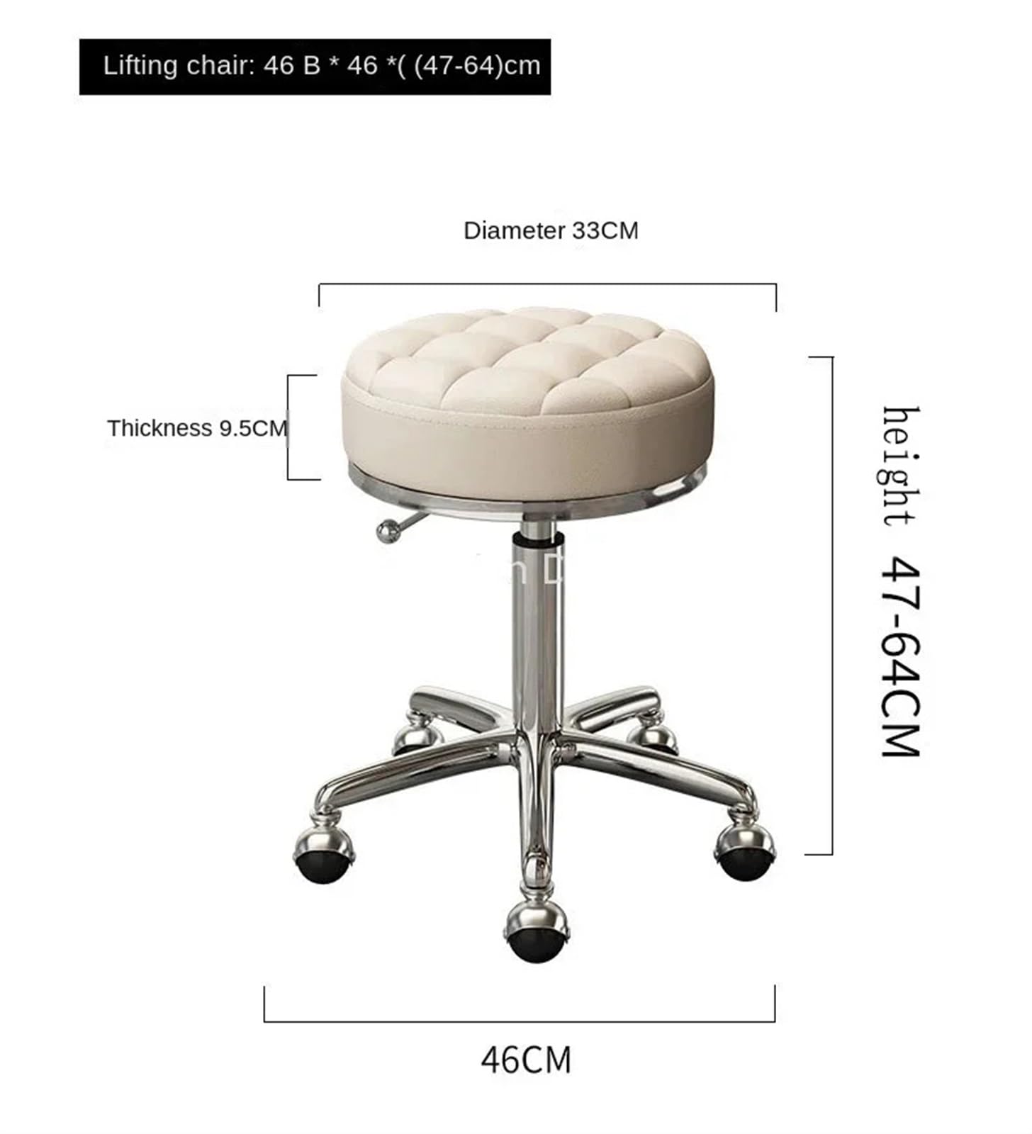 Hocker Master Chair Schönheitssalonhocker Friseurstühle mit Rädern und Rückenlehne Drehhocker mit Rädern Gewerbemöbel Rollhocker(Golden beige)