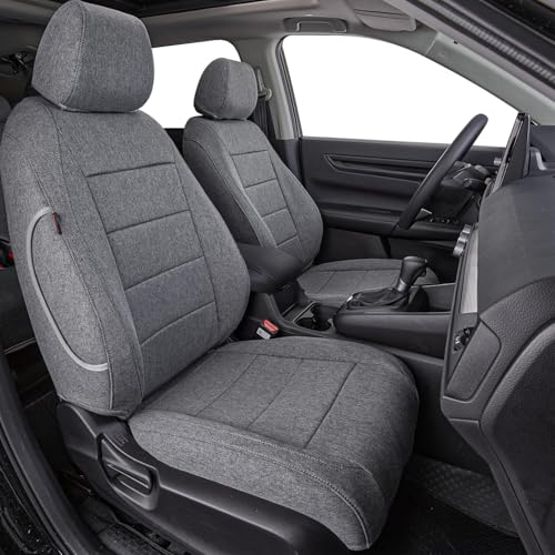 coverdream CRV Seat Covers Custom Fit for 2017-2021 2022 Honda CRV LX,EX,SE,EX-L,Touring,Hybrid,Fully Covered,Airbag Compatible UV Resistant Polyester Car Seat Protector(Full Set,Gray)