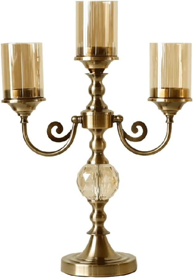 3頭キャンドルホルダー 金属製ピラーキャンドルスティック ウェディングパーティー キャンドルライトディナーイベント 燭台 テーブルデ