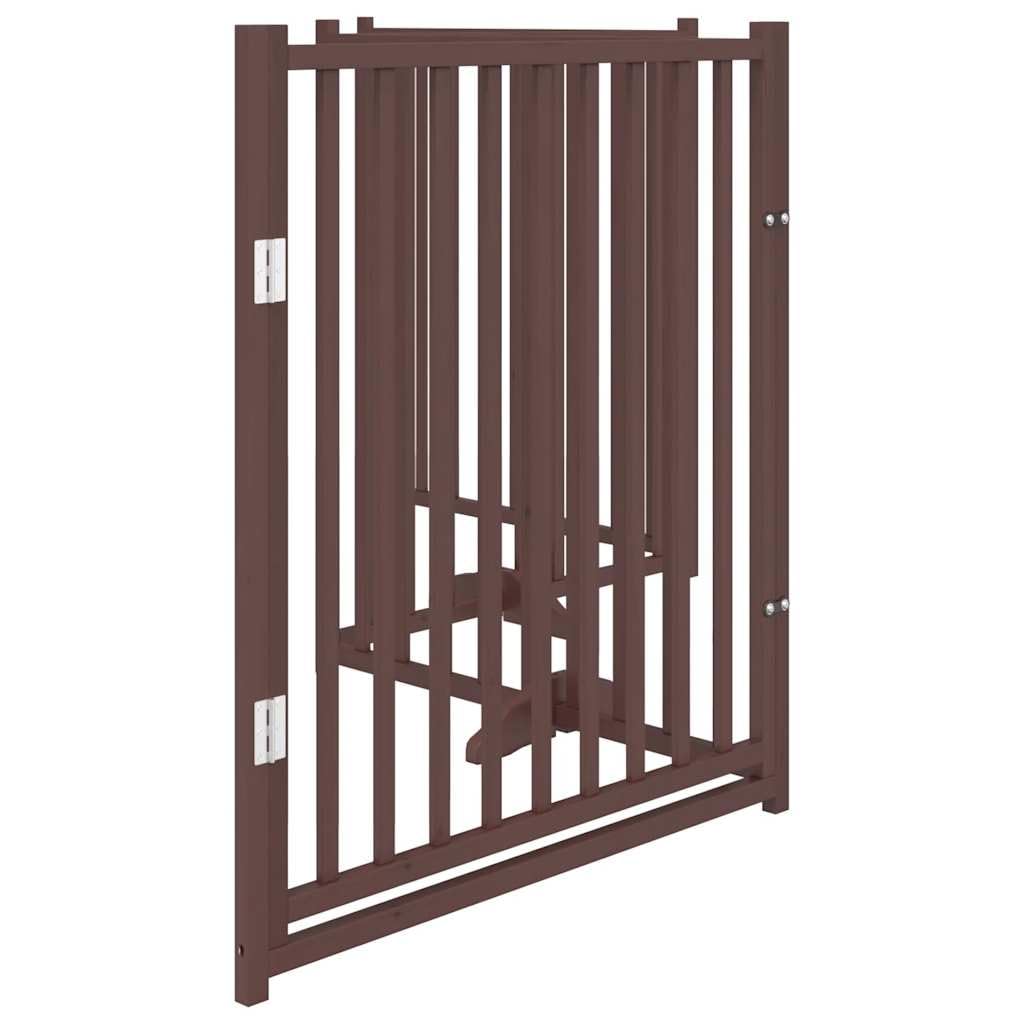 vidaXL Puerta de Perros Plegable 4 Paneles Madera Abeto marrón 320 cm, Puerta para Mascotas, Puerta de Seguridad para Perros, Puerta para Perros de Seguridad