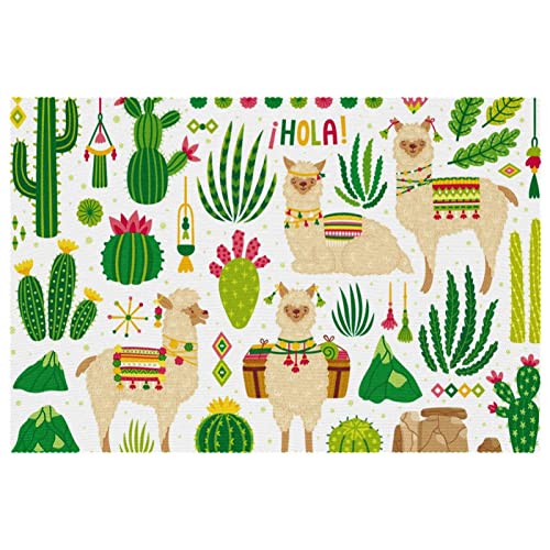 Set de table alpaga cactus pour une décoration de table de cuisine - 2