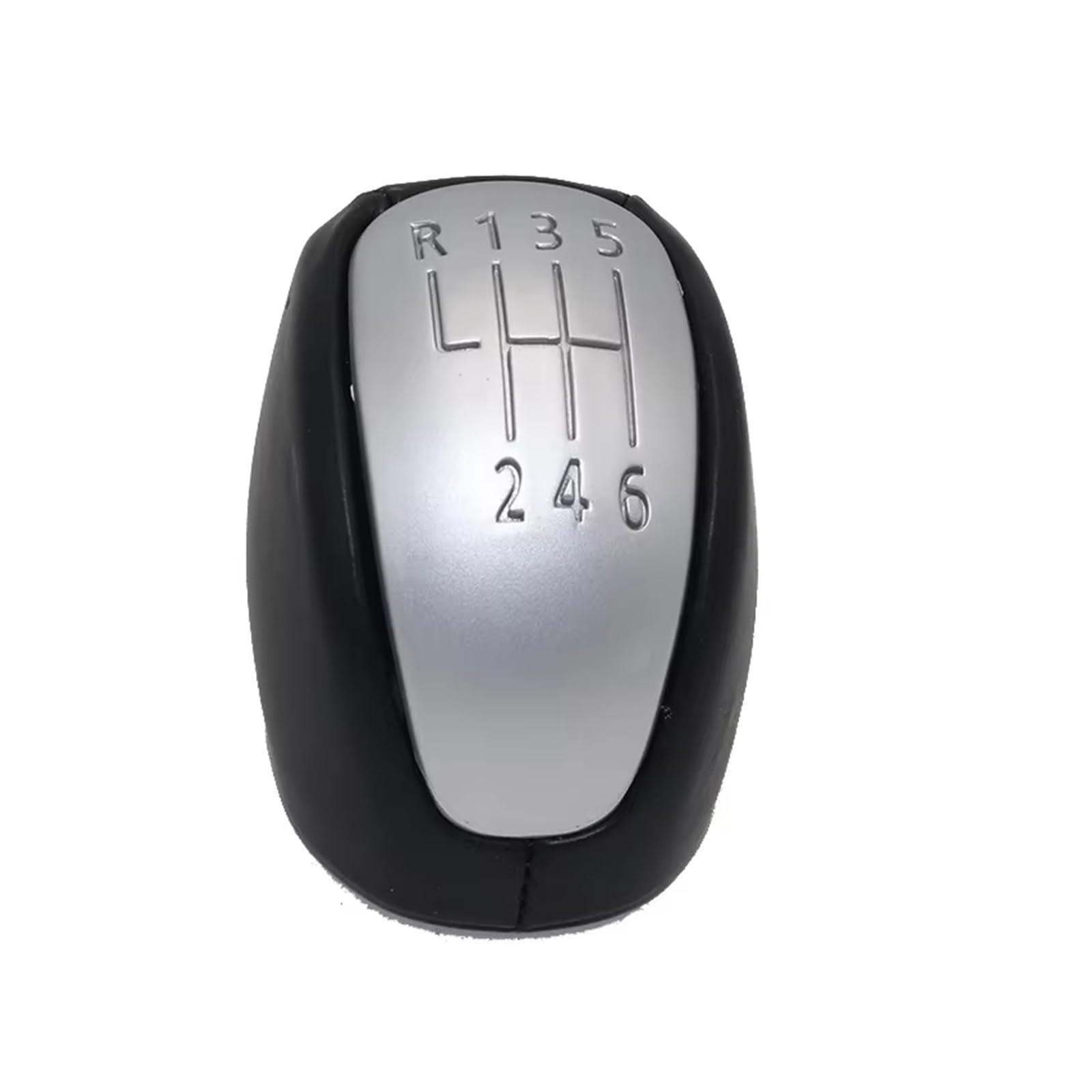 OUVECR Car Shift Gear Knob Handle for Latitude 2010-2023 6 Speed Manual Selector Transmission Handle Gear Shift Knob Lever Change Gearbox Gear Shift Cover(Silver)
