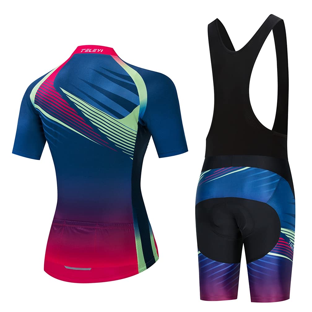 Weimostar - Set di maglia da ciclismo da donna, a maniche corte, con imbottitura in 3D, Cc6508-2a, M
