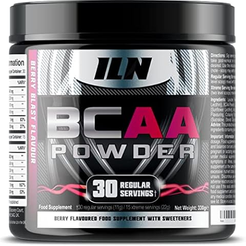 BCAA Powder (Berry Flavour) - 14,000mg+ BCAAs Per Serving - 10:1:1 Ratio - BCAA Amino Acids Drink - Pre Workout, Intra Workout & Post Workout - 330 Grams Cover