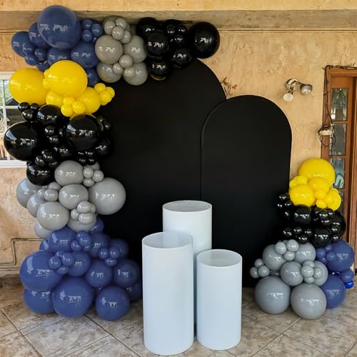 Image of Black and Yellow Balloons, Bat Theme Balloons Hero Birthday Decorations, Yellow Black Silver Navy Blue Balloon City Balloon Party Decorations for Kids Boys Birthday Inspired Party Supplies Decor