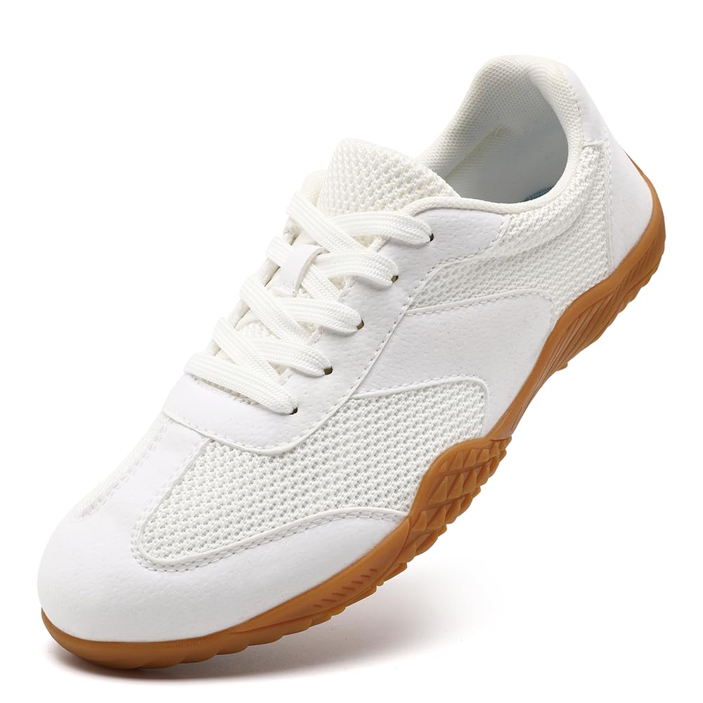 Men's Barefoot Shoes Slip On Walking Tennis Sneakers for Men Zero Drop Sole Minimalist Running Shoe Lightweight Gym Workout Casual Fitness White_C US 11
