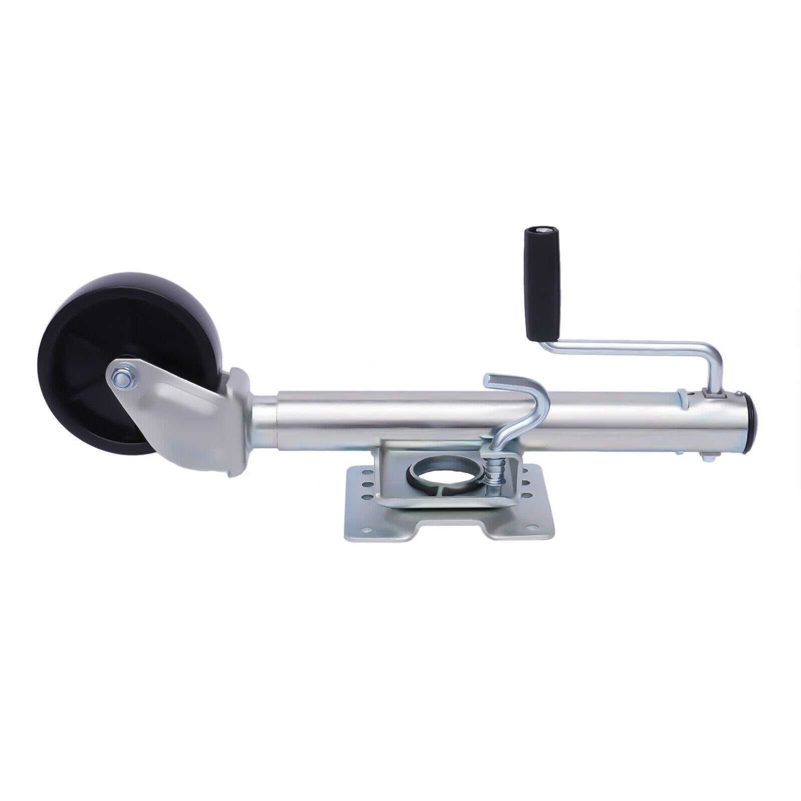 Rueda de apoyo para remolque, accesorio automático, 50 mm, plegable, de goma, 1200 LB, ideal para remolques, caravanas, motorhomes, etc