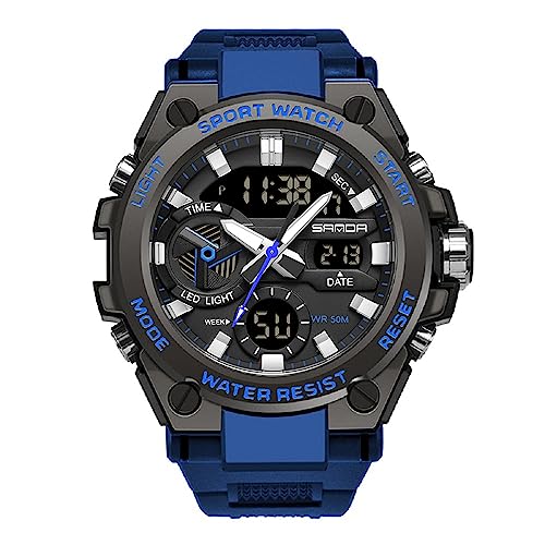 KXAITO Men's Watches Sports Outdoor Waterproof Military Watch Date Multi Function Tactics LED Alarm...