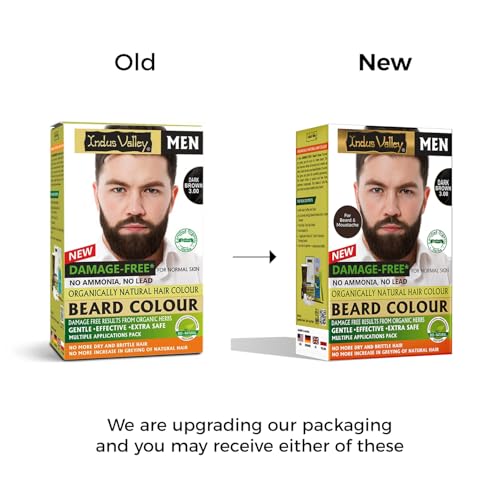 Image of INDUS VALLEY Natural Damage Free Beard Hair Color,Dark Brown - 78ml + 8g