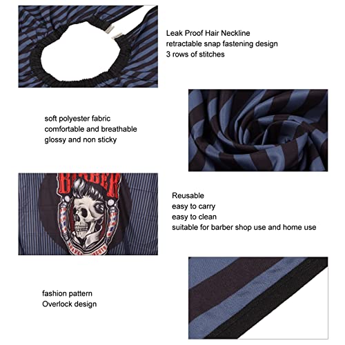 Kit de 3 piezas capa para corte de cabello, capa impermeable con cuello y delantal para barba, peine y cepillo, capa reutilizable para uso profesional y doméstico miniatura 4