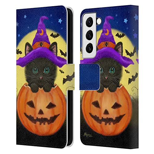 Étui Samsung Galaxy S22 5G chat Halloween Kayomi Harai housse cuir portefeuille protection