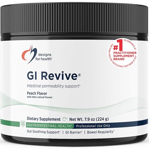 Designs for Health GI Revive Gut Health Powder - L Glutamine & Citrus Pectin for Digestive Health + Slippery Elm Marshmallow Root & Cats Claw for Healthy Intestinal & Gut Lining Support* (28 Servs)