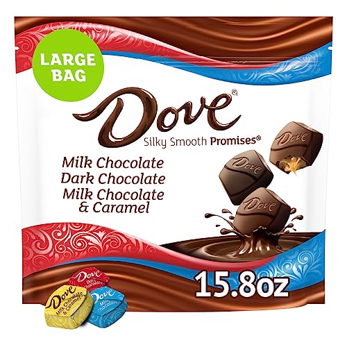 Image of DOVE PROMISES Variety Pack Milk Chocolate & Dark Chocolate Candy Assortment, Individually Wrapped, 15.8 oz Bag (Pack of 8)