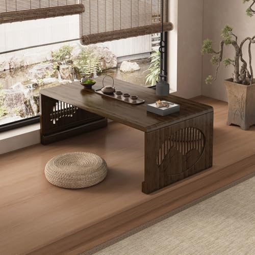 Table basse pliante japonaise rectangulaire 80cm sans aucune installation requise