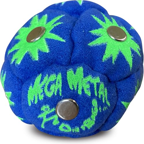 DIRTBAG Mega Metal Footbag, Handmade Footbags, Flying Clipper Original Design, Steel Pellet Blend - Blue.