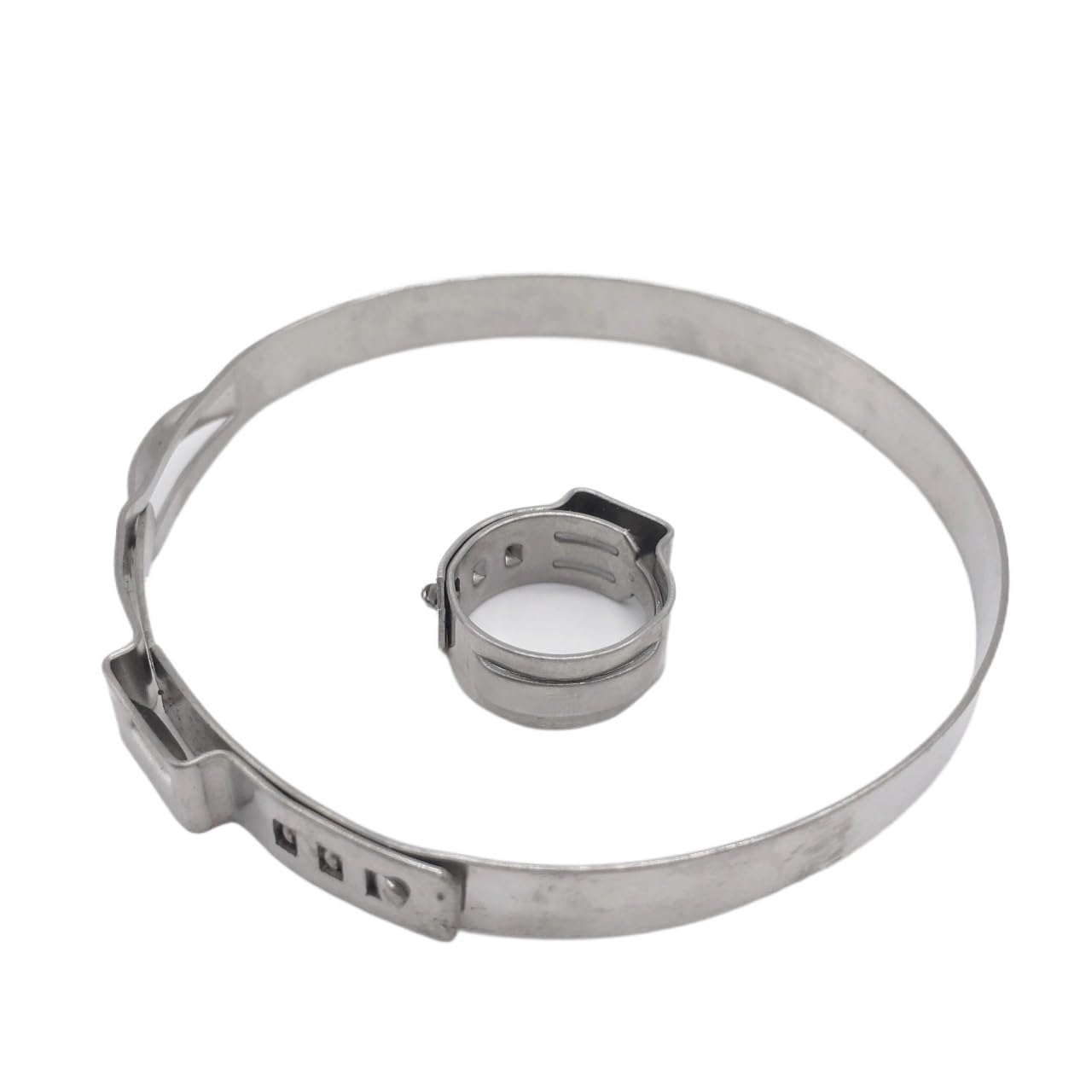 Drehseilklemmen Quetschklemmen, stufenlos, einohrig, dicht schließend, vibrationsfest, for Feste Schläuche und Rohre, Edelstahl 304, Packung mit 100 Stück DrahtseilhüLsen