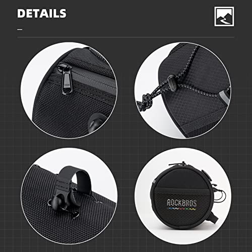 Rockbros Bike Handlebar Bag Bicycle Front Bag Bag Storage Bag Lightweight & Sturdy Bicycle Handlebar Bag For Road Mountain Bike 2L,Black #TOP3
