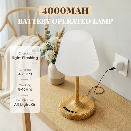 Image of Shower Lamp Waterproof Bathroom Lamp Decor Small Lamp for Kitchen Outdoor | 3color modes, touch dimmable, cordless, rechargeable, heavy base, 4000mah battery lamp, use for shower, bathtub, toilet light