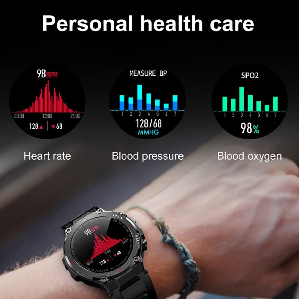 RajoNN 1.28'' Full Touch Screen Smart Watch per Donna Uomo Bluetooth Smartwatch con Risposta/Effettuare Chiamate/Monitoraggio della Salute IP68 Impermeabile Smart Fitness Tracker (Color