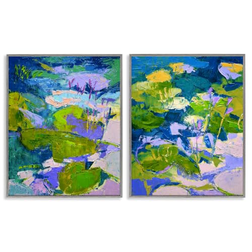 Floating Lotus Blossom Pond, 16 x 20 Inch Framed Giclée Print Set