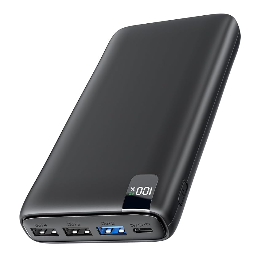 Immagine del prodotto Power Bank 27000mAh Batteria Esterna: Hiluckey 22,5W Ricarica Rapida Caricabatteria Portatile con Display Digitale LED e 4 Porte per Smartphone Tablets