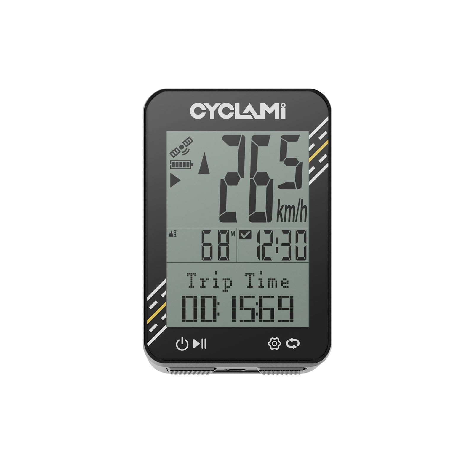 Compteur de vélo sans fil - Compteur de vélo GPS 5 satellites et compteur kilométrique - Écran de 2,4 pouces - Facile à lire même en plein soleil - 20 heures d'autonomie - Étanche IPX7