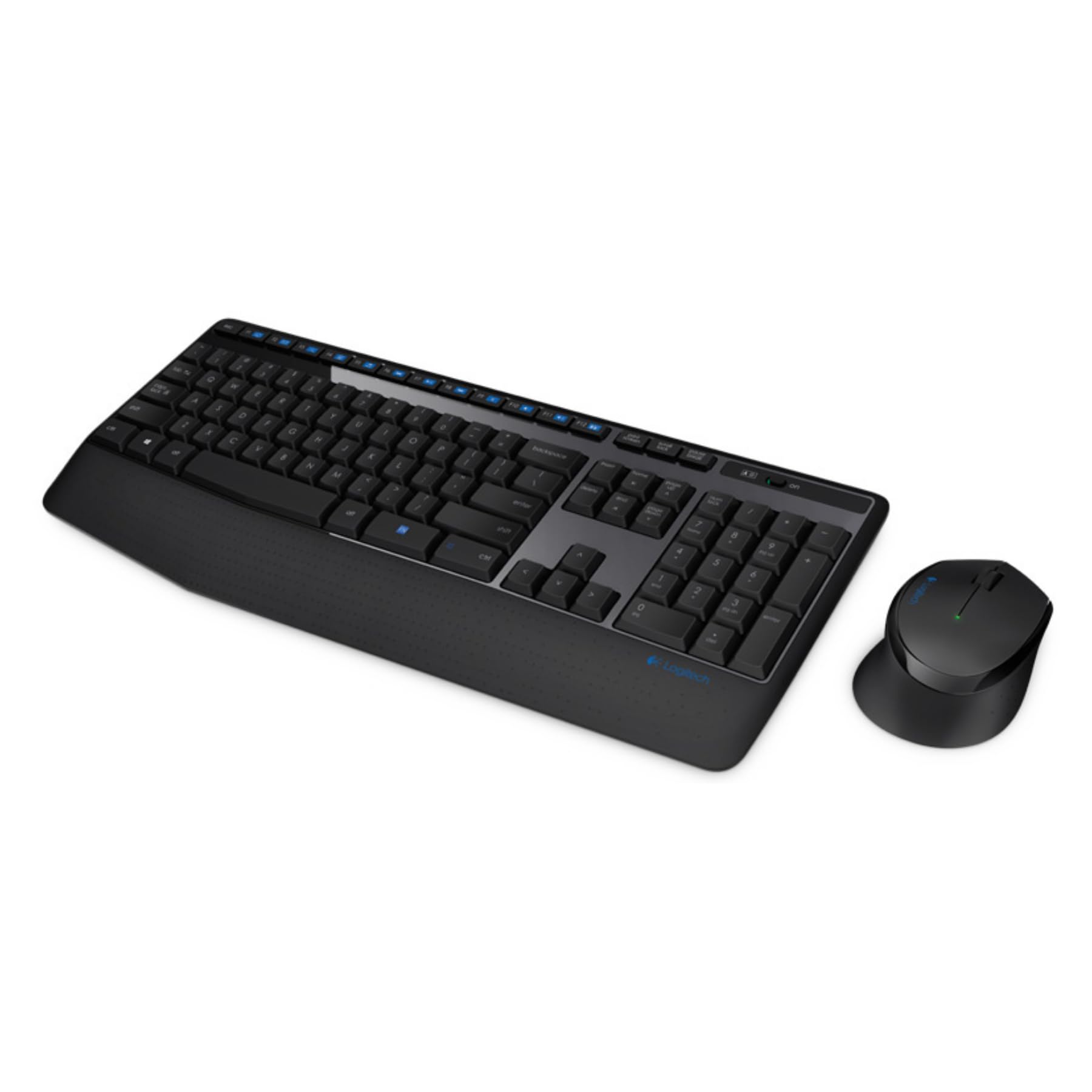 MK345 Wireless Combo Full-Sized Keyboard with Palm Rest and Comfortable Right-Handed Mouse, 2.4 GHz Wireless USB Receiver, Compatible with PC, laptop - Black