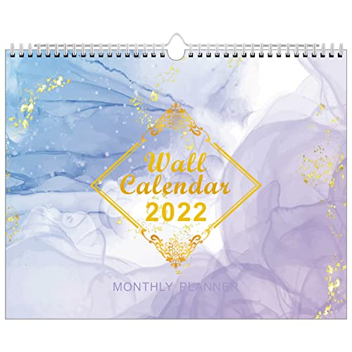 Kalender 2022 Familienheimplaner. 12 Monate Wandplaner Lehrerplaner Büro Wandkalender Monatlicher Tischkalender Große linierte Blöcke Perfekt Cover