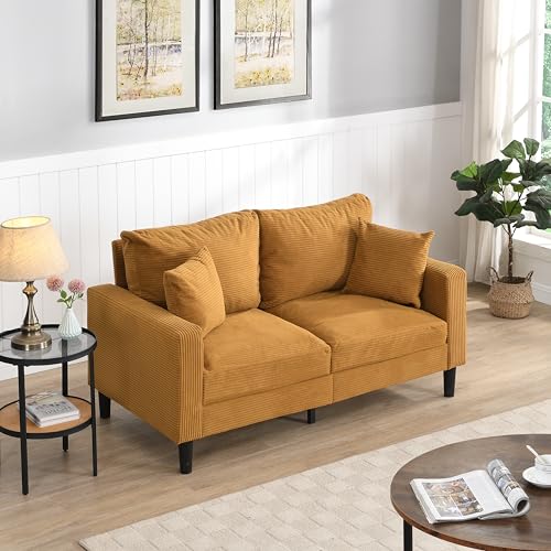 XUOXFUTZIG Space Saving 57 Inch Upholstered Sofa, Modern Two-Seater Loveseat