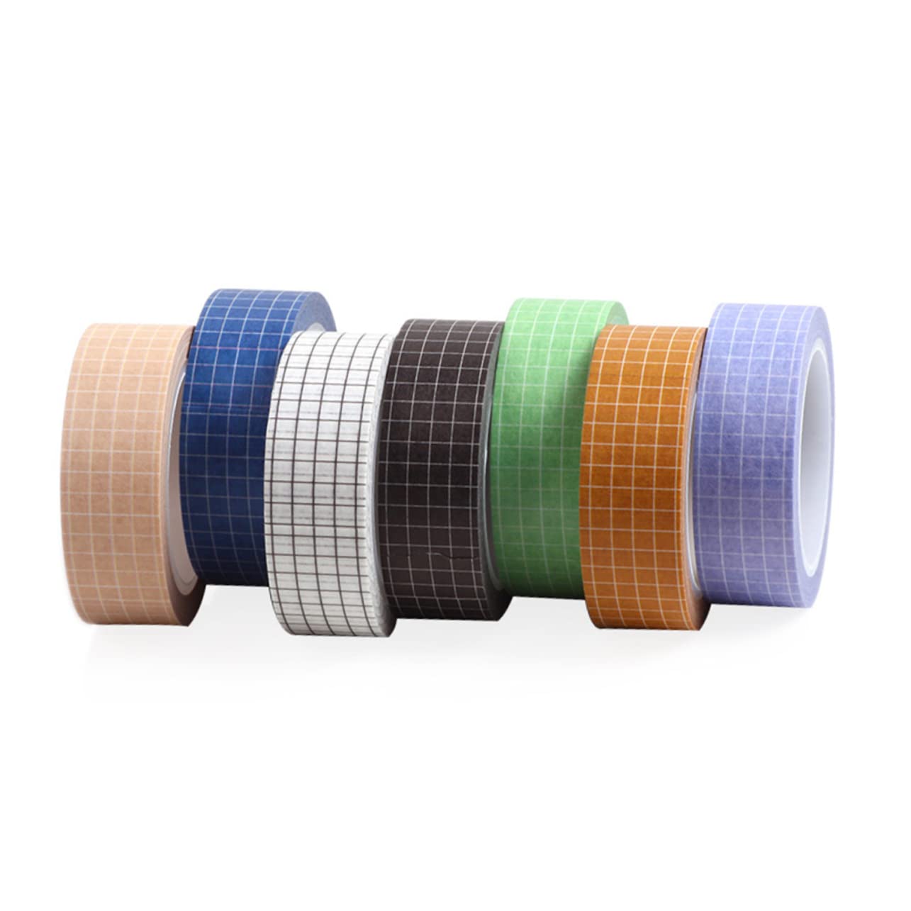 NUOBESTY 21stücke Teiliges Washi Tape Color Mit Gittermuster Dekorative Masking Tapes Für Scrapbooking Journaling -projekte Und Schulbedarf Gemischte Designs