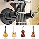 Universal Gitarren-Haken, Wandhalterung Gitarre Schwarz, Gitarrenwandhalter Automatioschem Verschluss, Gitarrenhalter für die Wand für alle Akustikgitarre, klassische Gitarre, E-Gitarre, Bass, Ukulele