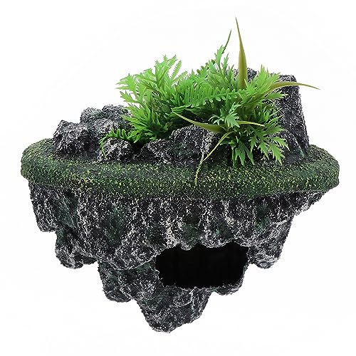 Image of AQUA KT Turtle Floating Rock Tortoise Dock Basking Island Platform for Aquarium Pond Terrarium Habitat Decoration