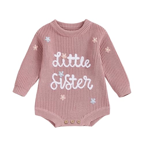 Image of FYBITBO Baby Girl Boy Sweater Knit Oversized Pullover Sweatshirt Romper Onesie Warm Fall Winter Clothes Outfit Newborn