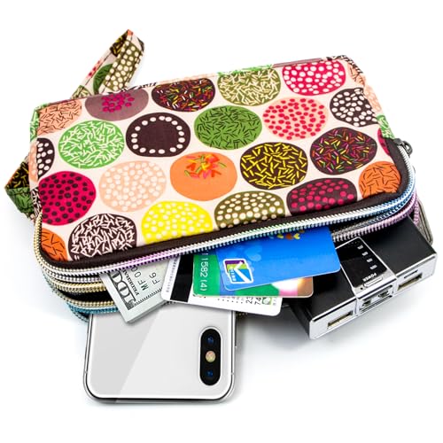 Image of BIAOTIE Large Capacity Wristlet Wallet - Women Printed Nylon Waterproof Handbag Clutch Purse