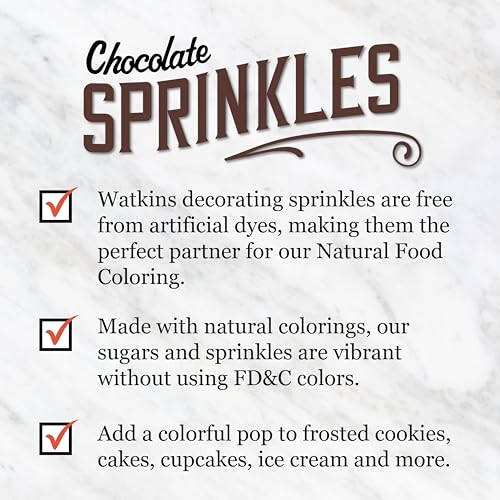 Image of Watkins Chocolate Decorating Sprinkles, 3.5 Ounce, Pack of 3